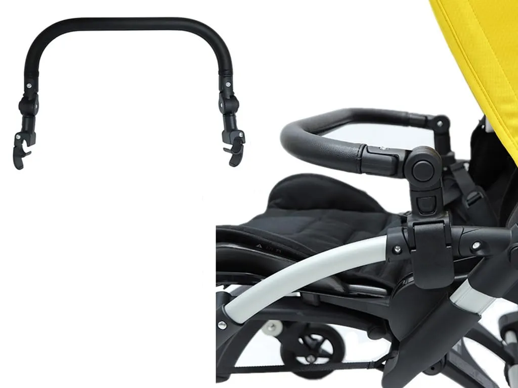 Baby Stroller Bumper Bar Replacement Armrest Detachable Stroller Bar Armrest Handlebar Crossbar Accessories Just for Bugaboo Bee 3 Bee 5 Bee   Black PU Leather Handle Cover, Adjustable Angle