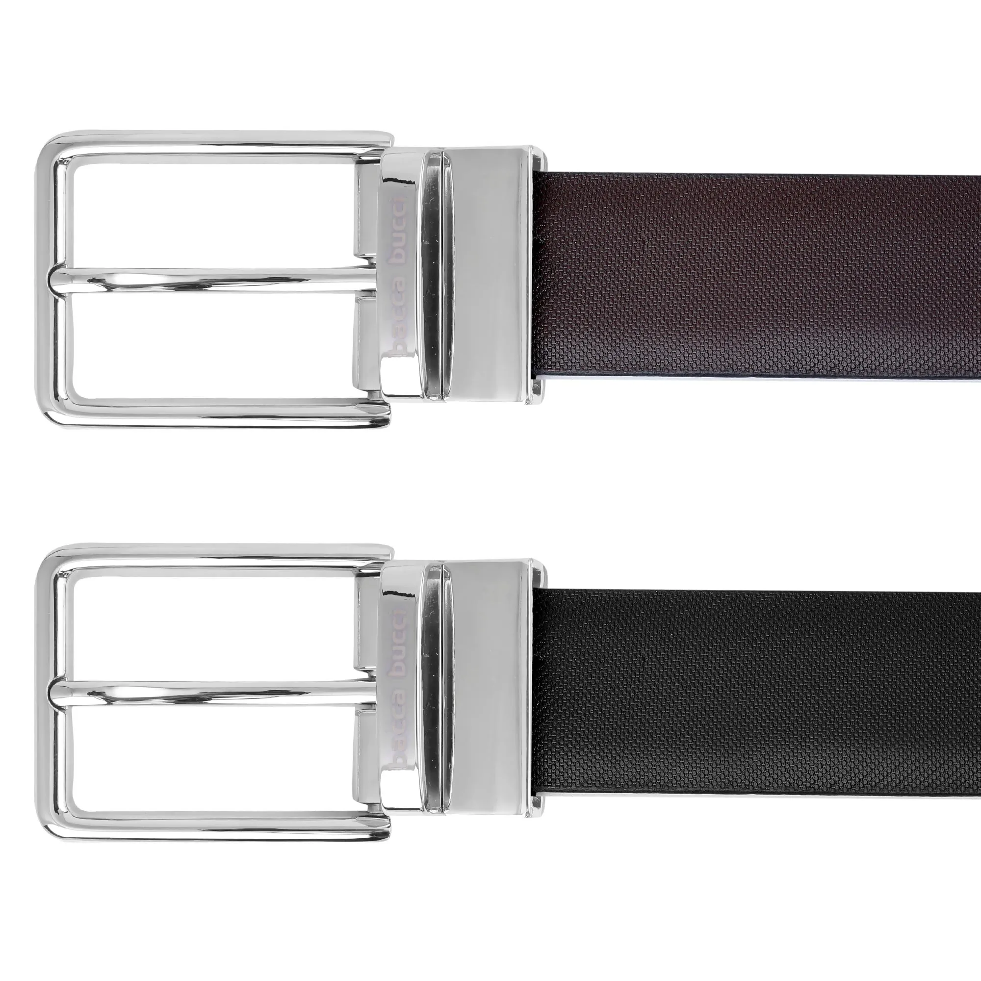 Bacca Bucci Men's 35 MM Nickle-Free Reversible Clamp Belt Buckle with Branding