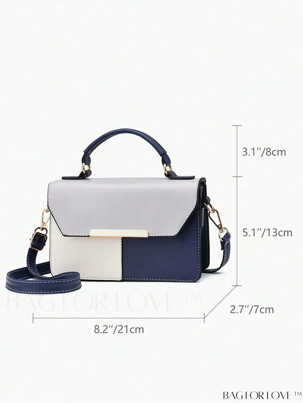 BagForLove - Adjustable Strap Crossbody Bag, Multi-Color Flap Shoulder Bag, Womens Top Handle