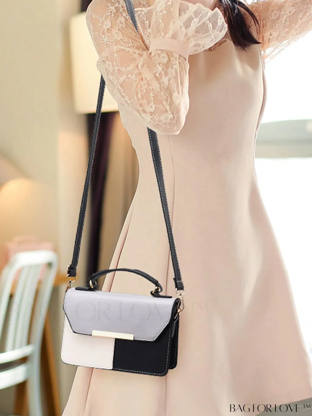 BagForLove - Adjustable Strap Crossbody Bag, Multi-Color Flap Shoulder Bag, Womens Top Handle