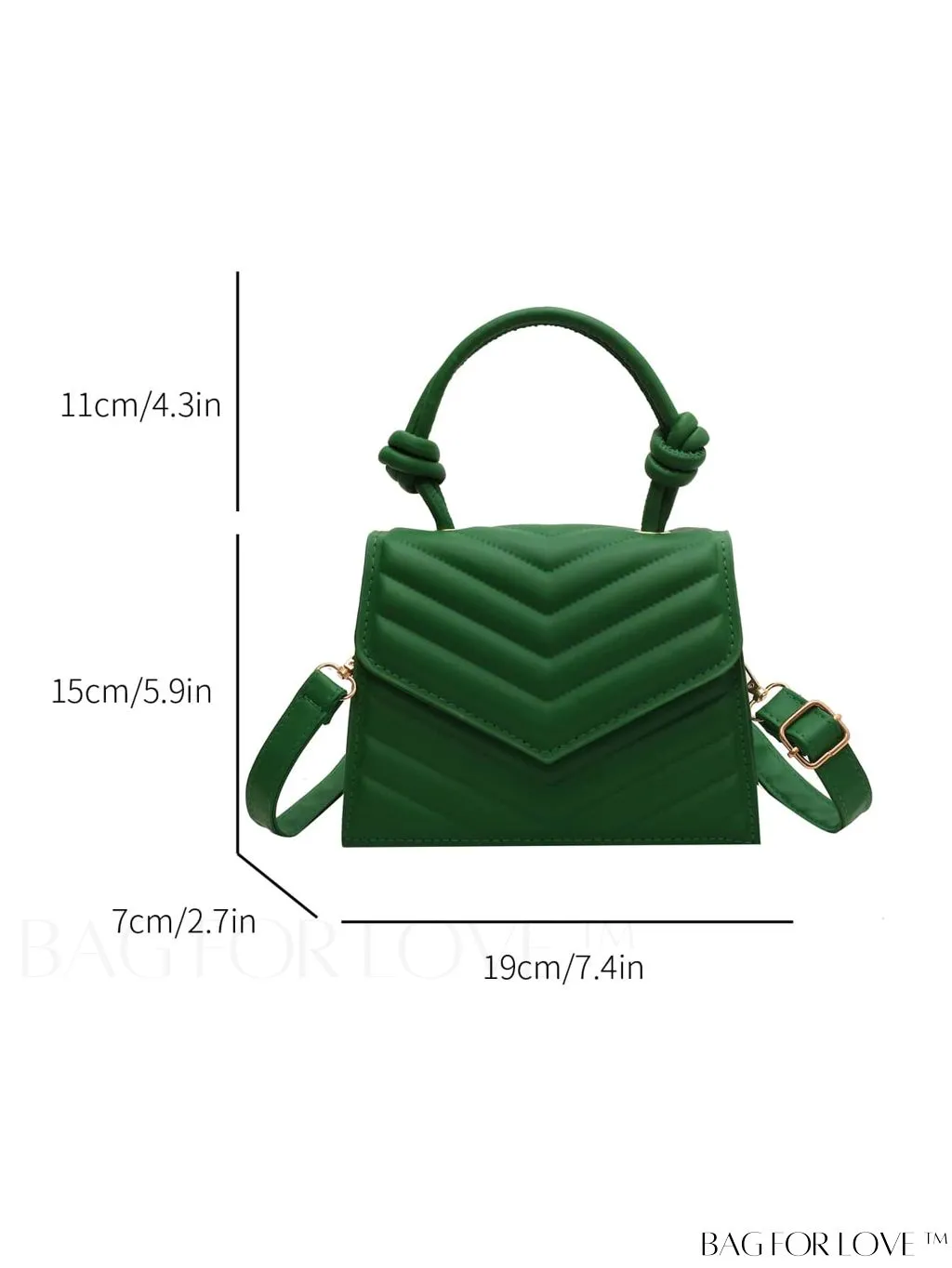 BagForLove - Adjustable Strap Mini V-Print Flap Handbag: Fashionable & Stylish