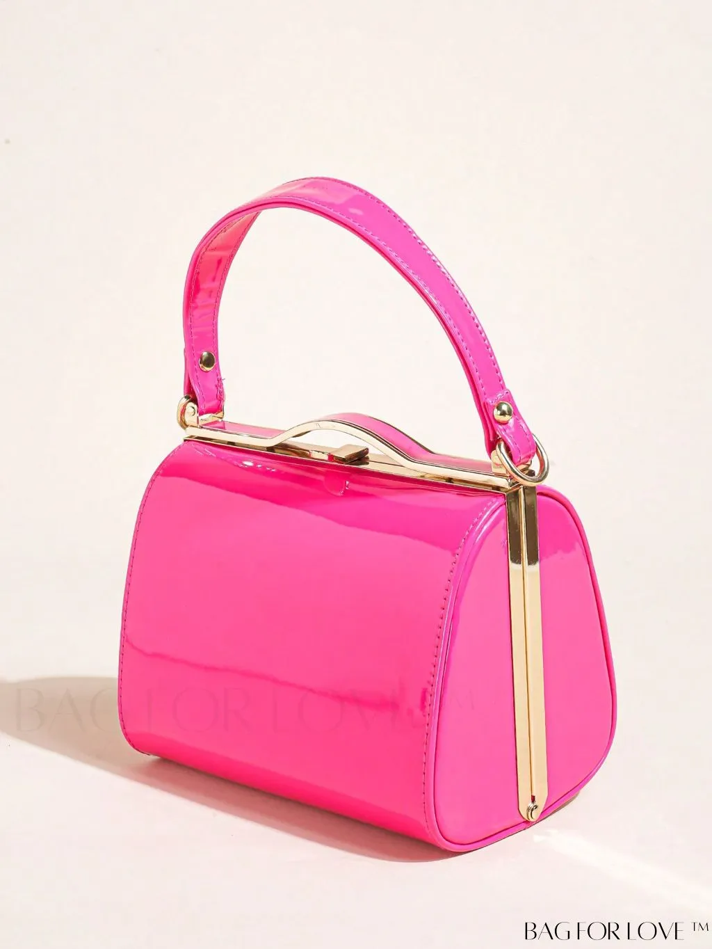 BagForLove - Artificial Patent Leather Box Bag: Chic Mini with a Minimalist Design