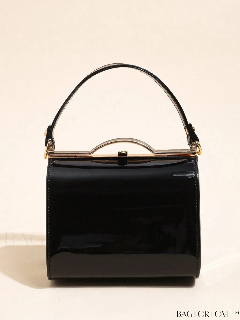 BagForLove - Artificial Patent Leather Box Bag: Chic Mini with a Minimalist Design