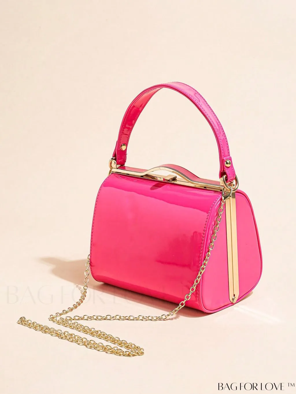 BagForLove - Artificial Patent Leather Box Bag: Chic Mini with a Minimalist Design