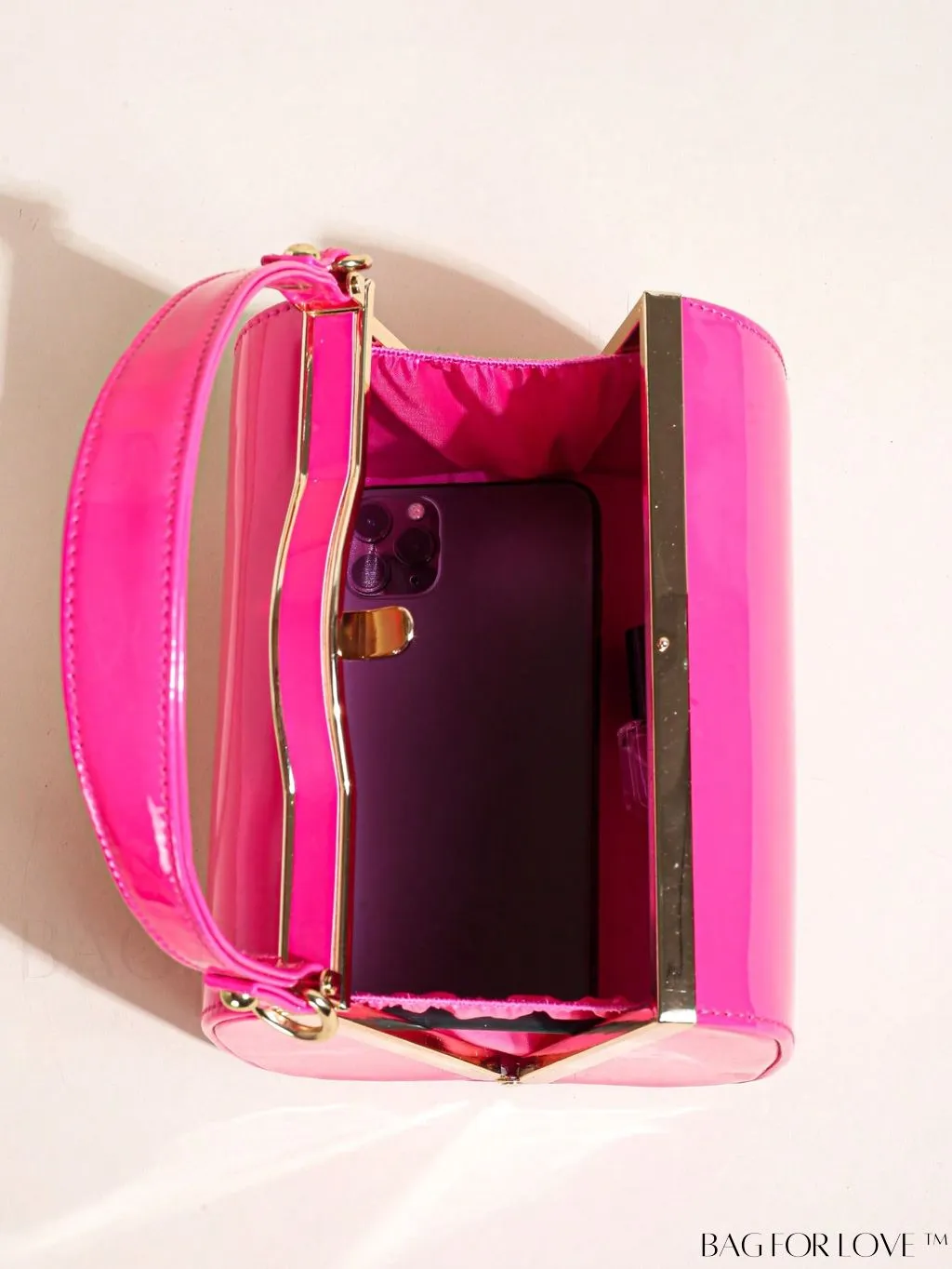 BagForLove - Artificial Patent Leather Box Bag: Chic Mini with a Minimalist Design