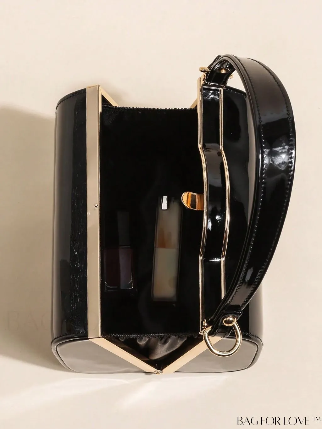 BagForLove - Artificial Patent Leather Box Bag: Chic Mini with a Minimalist Design