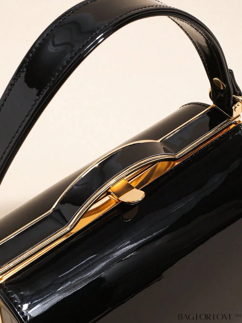 BagForLove - Artificial Patent Leather Box Bag: Chic Mini with a Minimalist Design