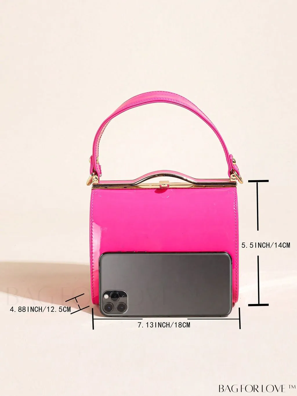 BagForLove - Artificial Patent Leather Box Bag: Chic Mini with a Minimalist Design