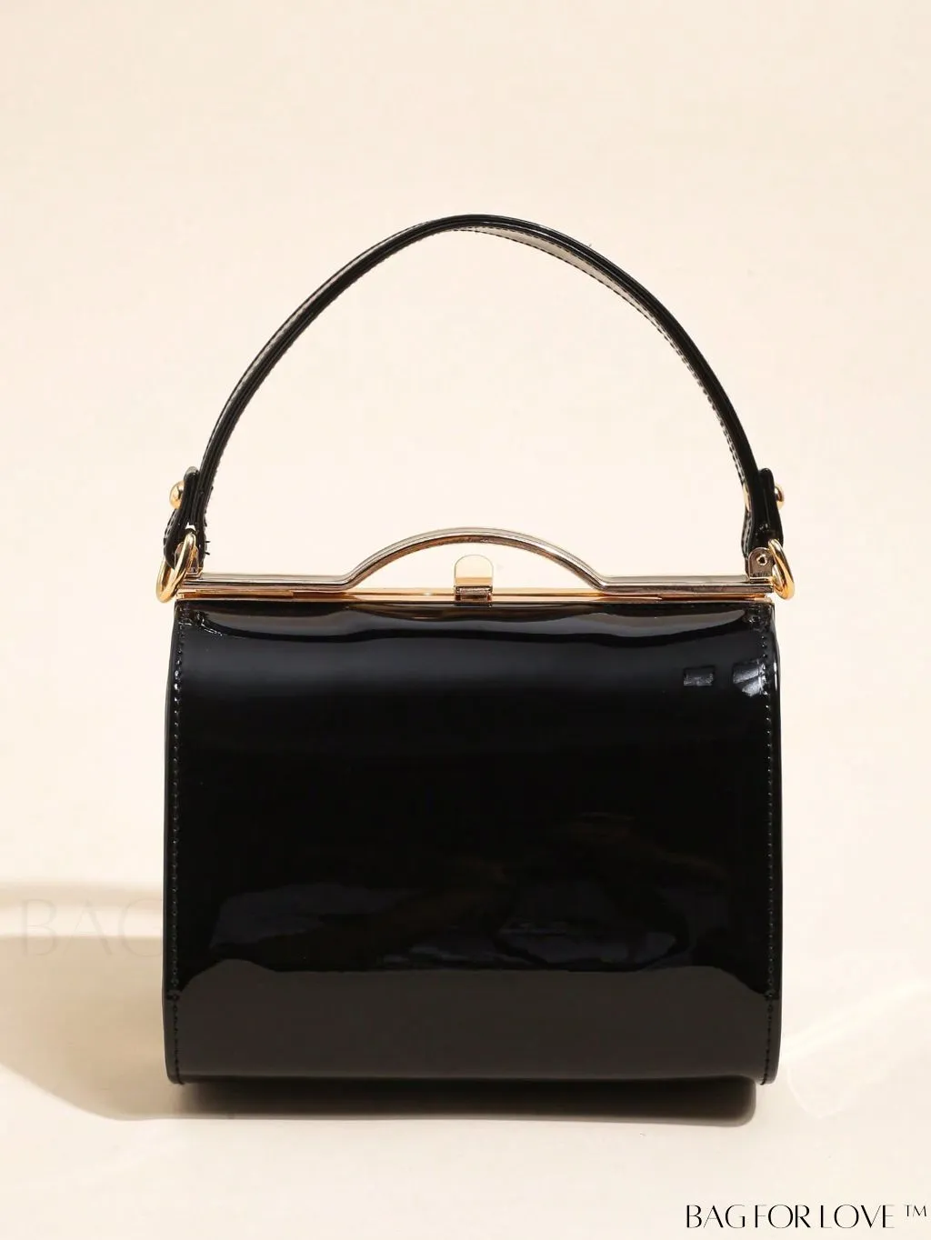 BagForLove - Artificial Patent Leather Box Bag: Chic Mini with a Minimalist Design