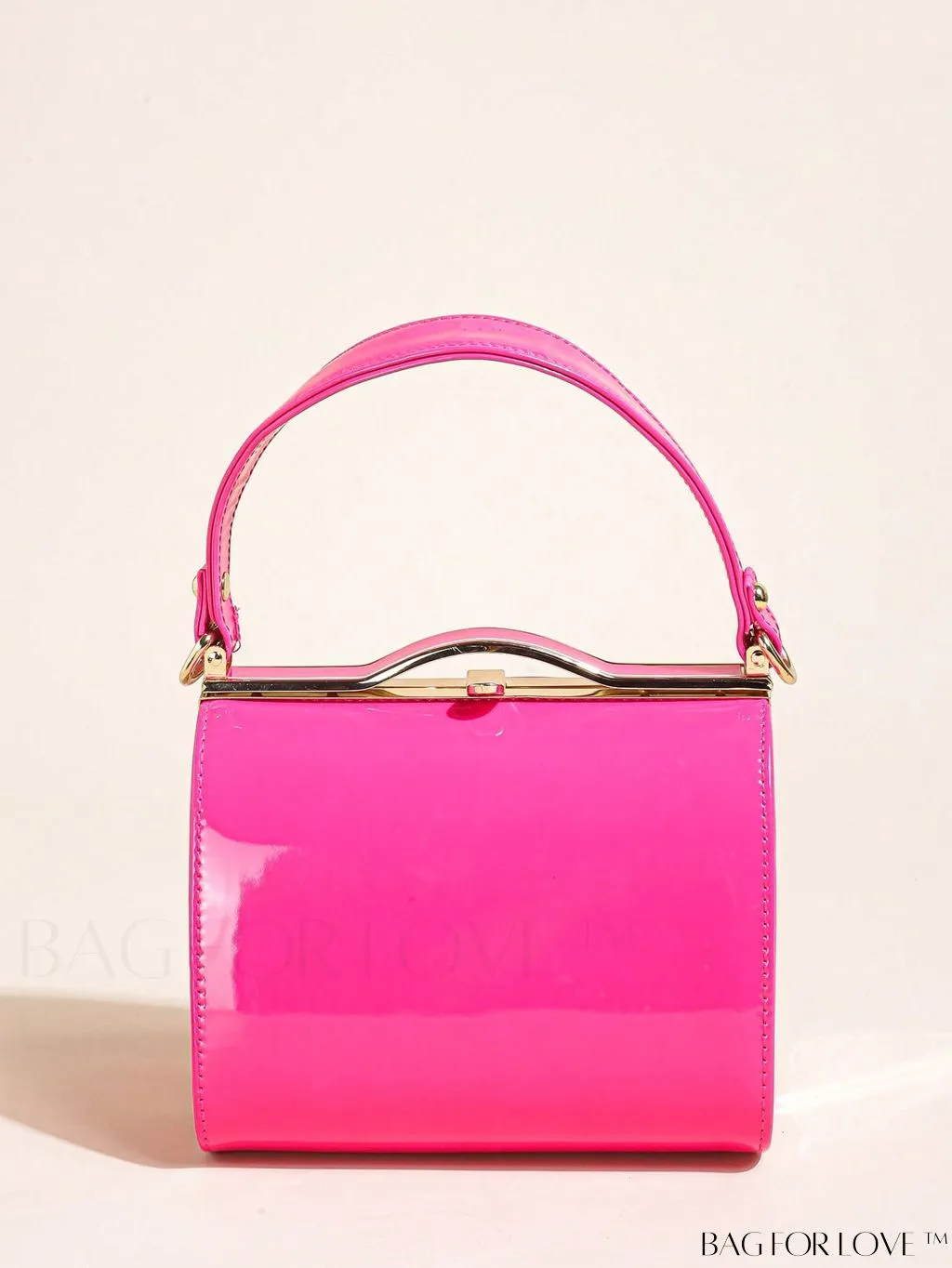 BagForLove - Artificial Patent Leather Box Bag: Chic Mini with a Minimalist Design