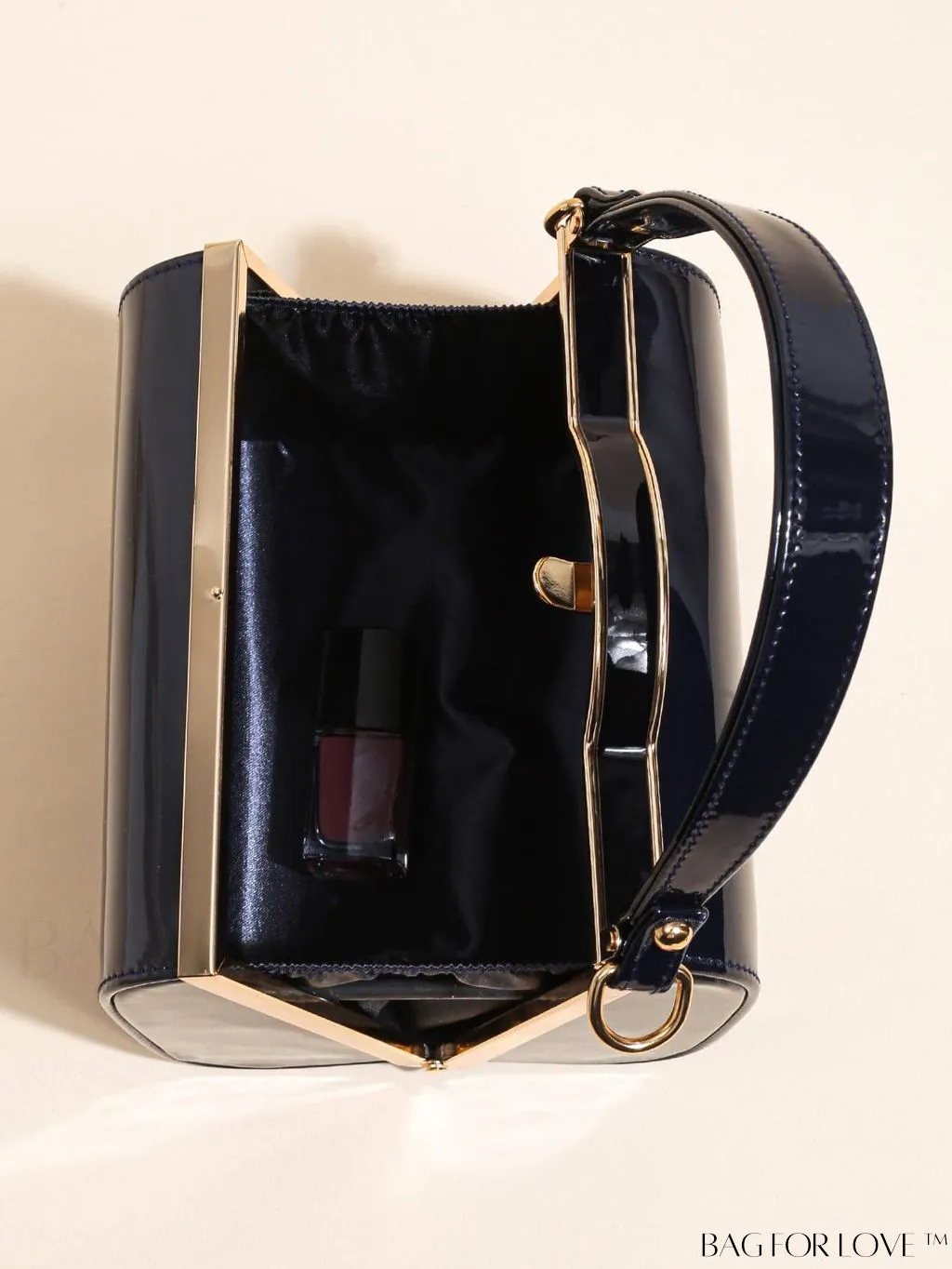 BagForLove - Chic Blue Mini Metal Chain Box Bag for Daily Fashion Enhancement