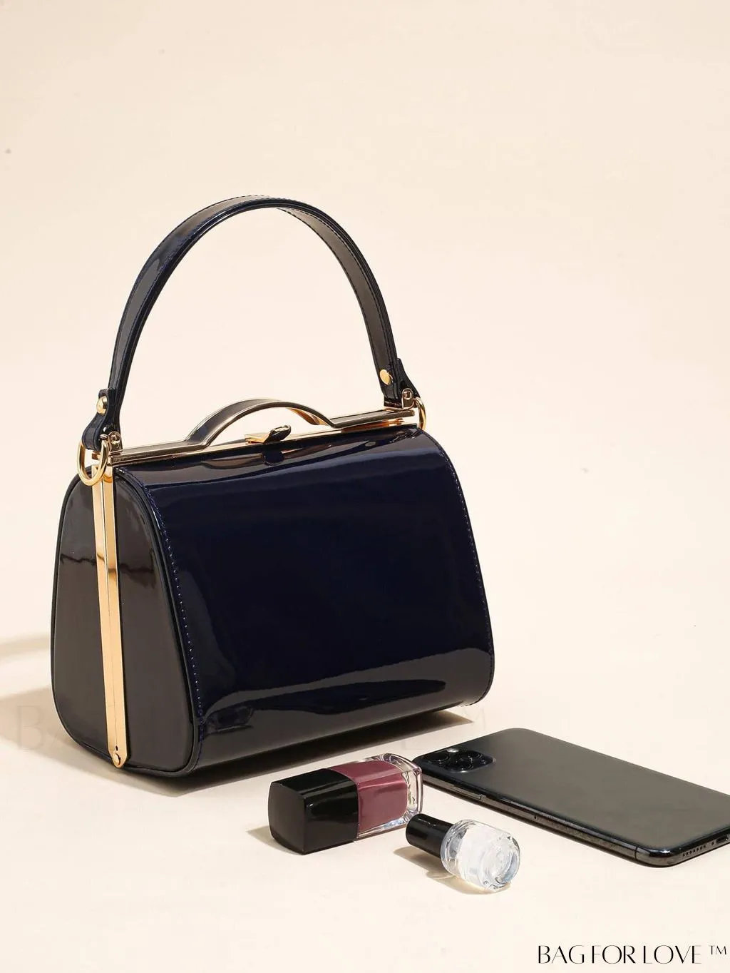 BagForLove - Chic Blue Mini Metal Chain Box Bag for Daily Fashion Enhancement
