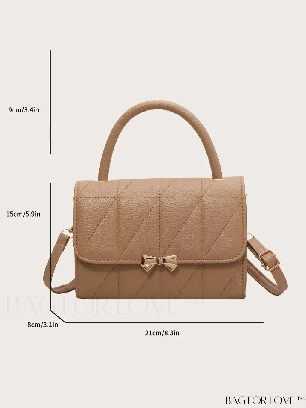 BagForLove - Chic Bow-Adorned Handbag: Adjustable Strap, Flap Closure - A Fashion Essential!