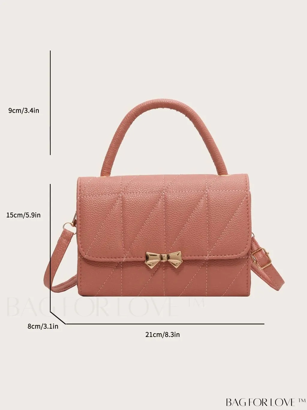 BagForLove - Chic Bow-Adorned Handbag: Adjustable Strap, Flap Closure - A Fashion Essential!