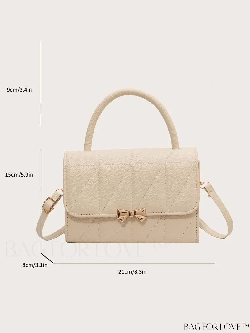 BagForLove - Chic Bow-Adorned Handbag: Adjustable Strap, Flap Closure - A Fashion Essential!