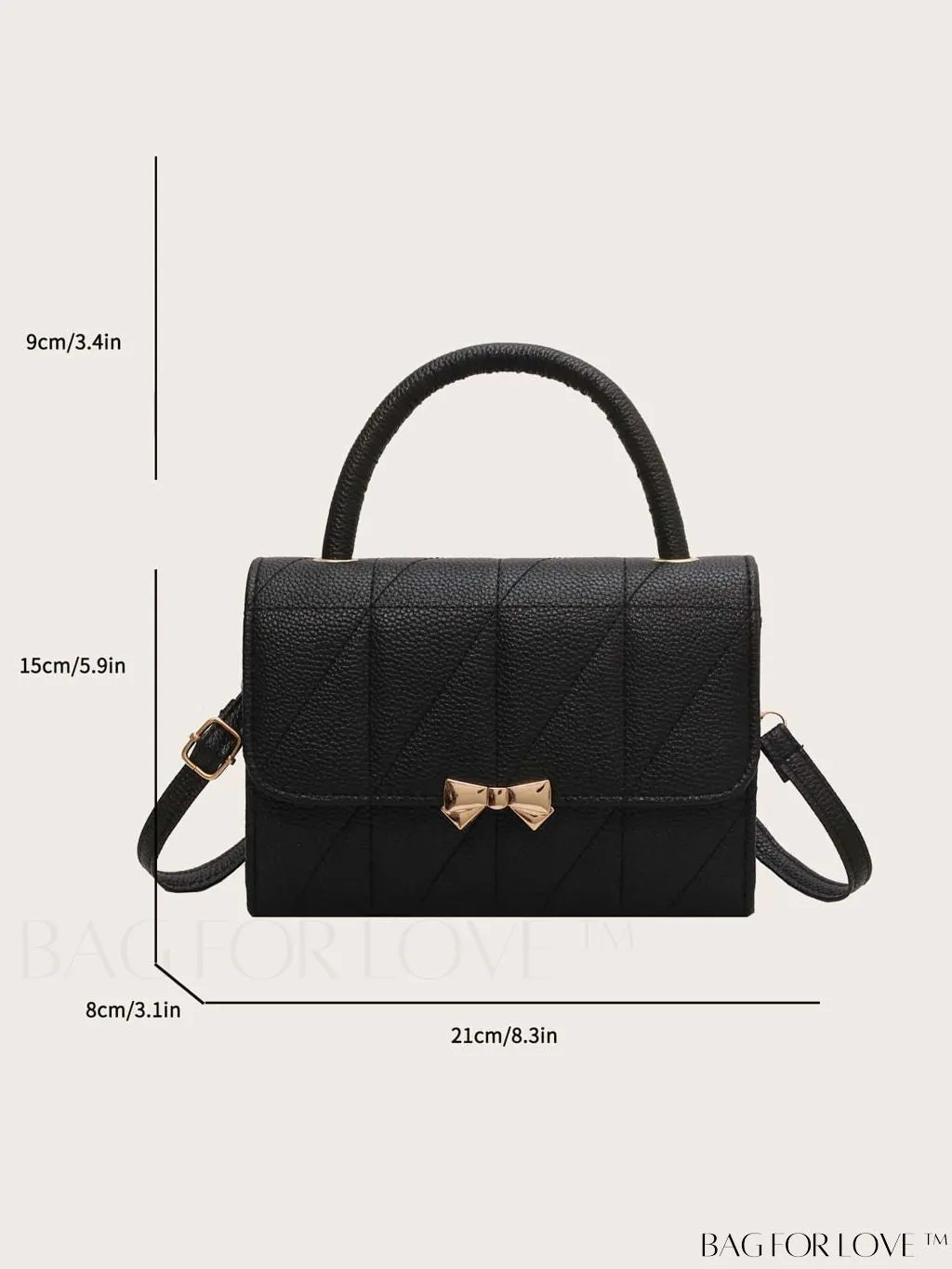 BagForLove - Chic Bow-Adorned Handbag: Adjustable Strap, Flap Closure - A Fashion Essential!