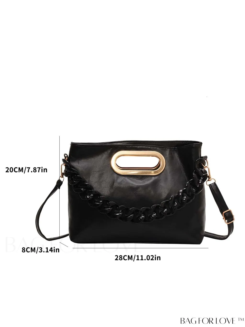 BagForLove - Chic Chain-Embellished Metallic Shoulder Bag