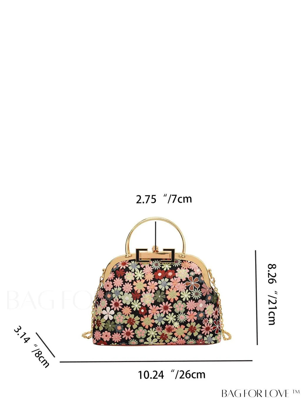 BagForLove - Chic Floral Print Clutch with Metal Chain: A Fashion Must-Have