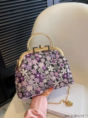 BagForLove - Chic Floral Print Clutch with Metal Chain: A Fashion Must-Have