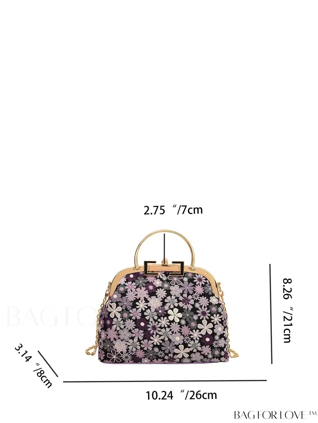 BagForLove - Chic Floral Print Clutch with Metal Chain: A Fashion Must-Have