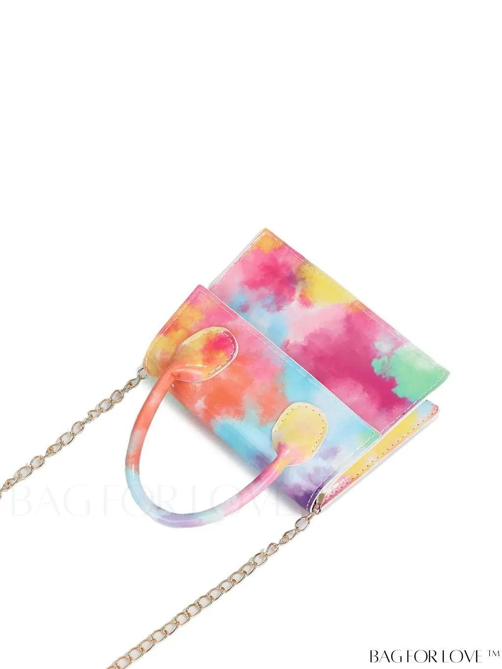 BagForLove - Chic Mini Flap Square Bag with Floral Graphic Design