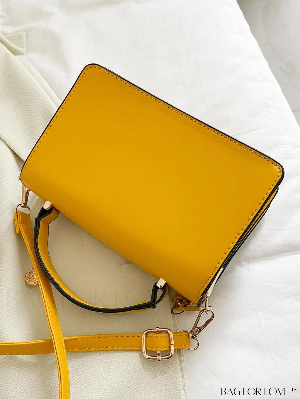 BagForLove - Chic Mini Square Bag with Metal Accents and Chain Strap