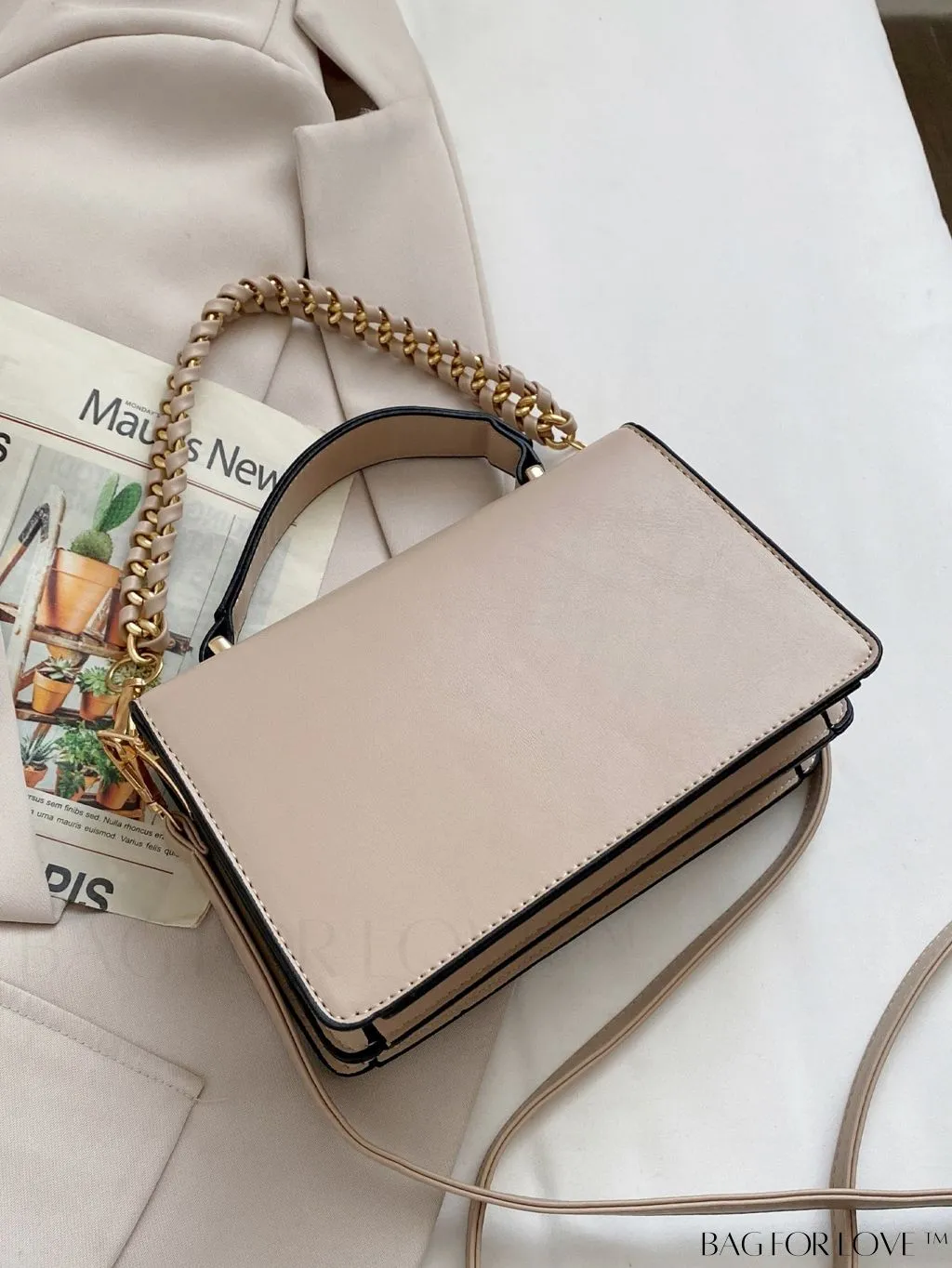 BagForLove - Chic Mini Square Bag with Metal Accents and Chain Strap