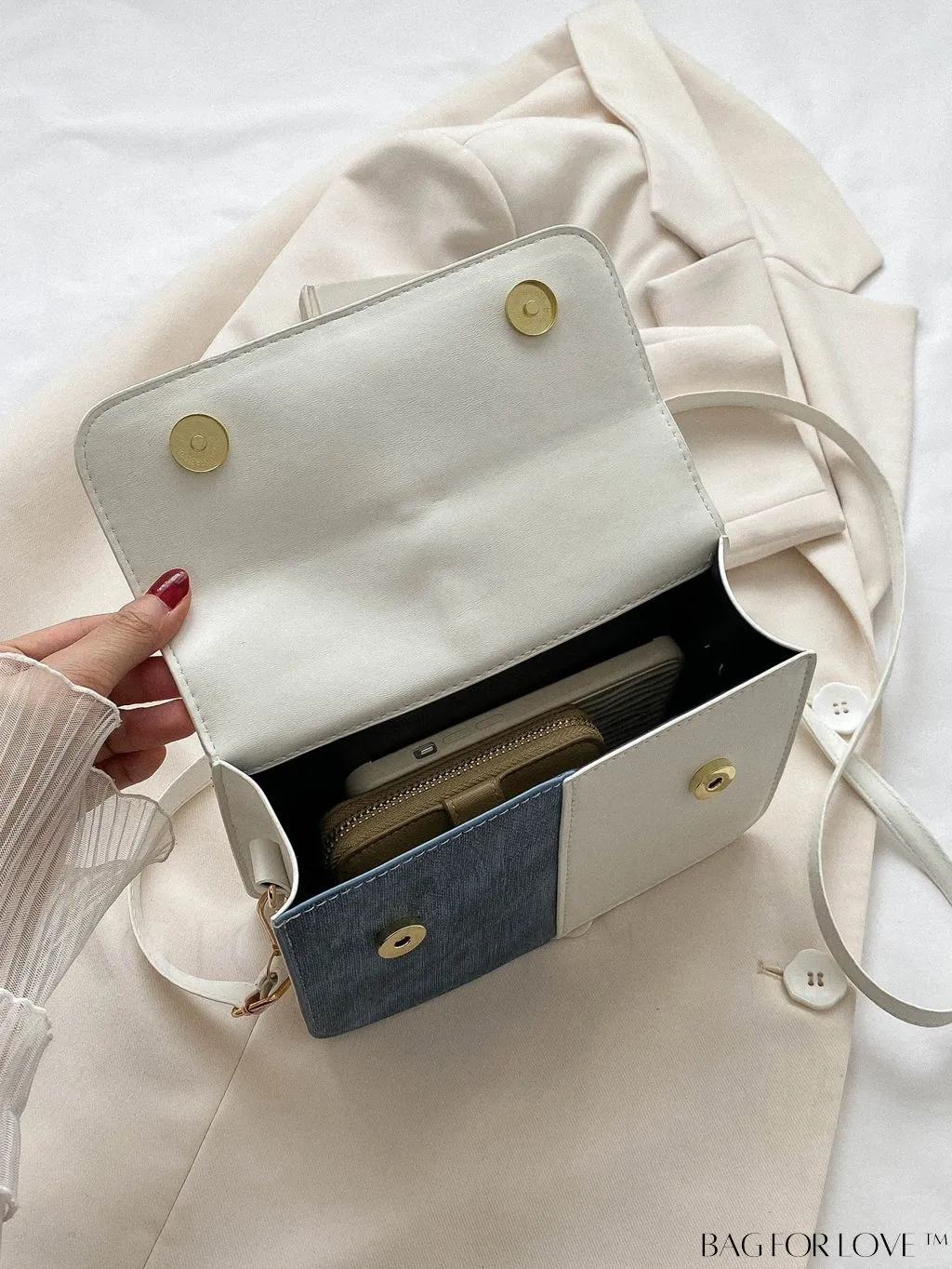 BagForLove - Color Block Shoulder Bag: Stylish, Versatile, and Trendy Crossbody