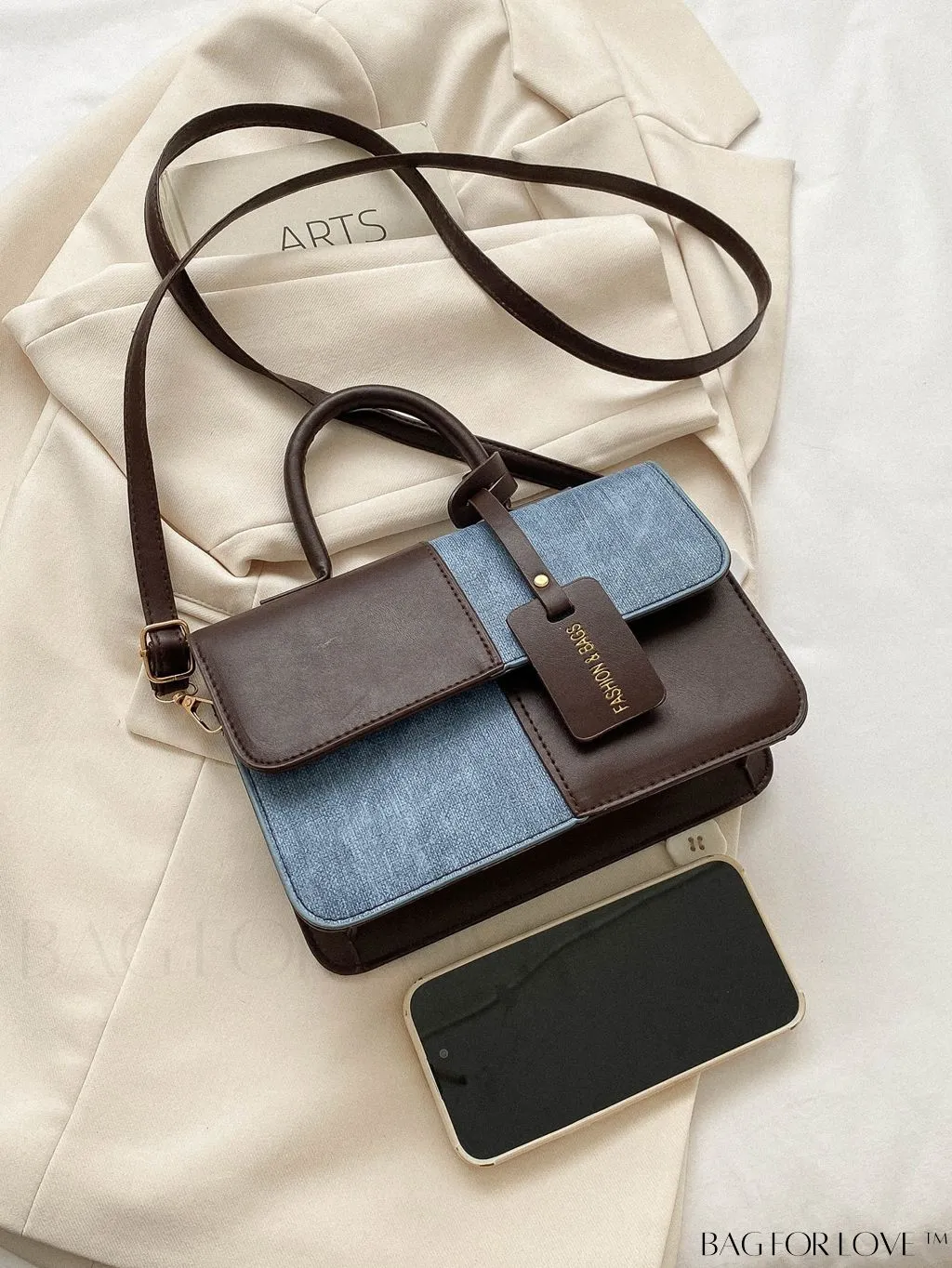 BagForLove - Color Block Shoulder Bag: Stylish, Versatile, and Trendy Crossbody