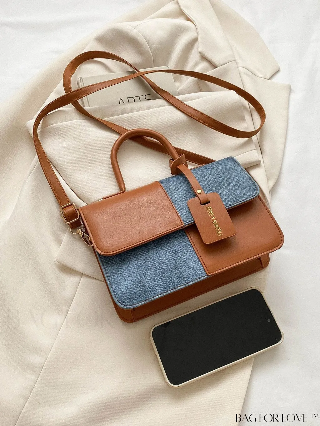BagForLove - Color Block Shoulder Bag: Stylish, Versatile, and Trendy Crossbody