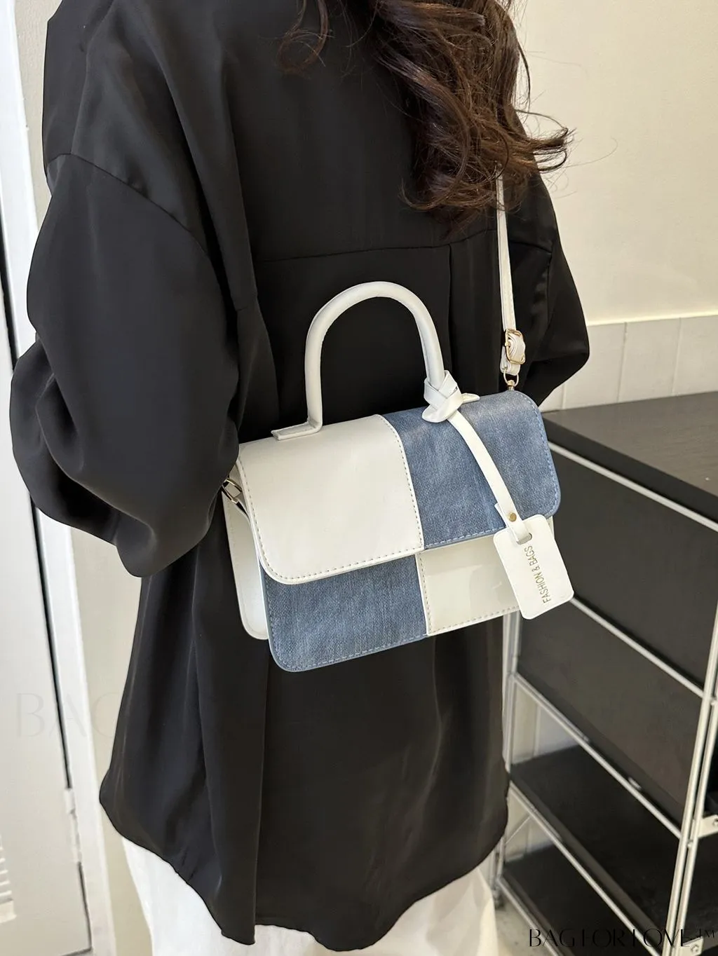 BagForLove - Color Block Shoulder Bag: Stylish, Versatile, and Trendy Crossbody