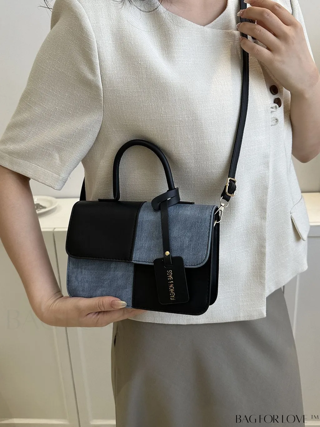 BagForLove - Color Block Shoulder Bag: Stylish, Versatile, and Trendy Crossbody
