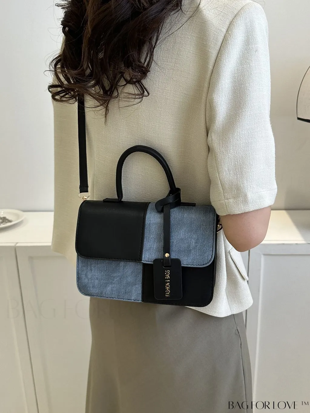 BagForLove - Color Block Shoulder Bag: Stylish, Versatile, and Trendy Crossbody