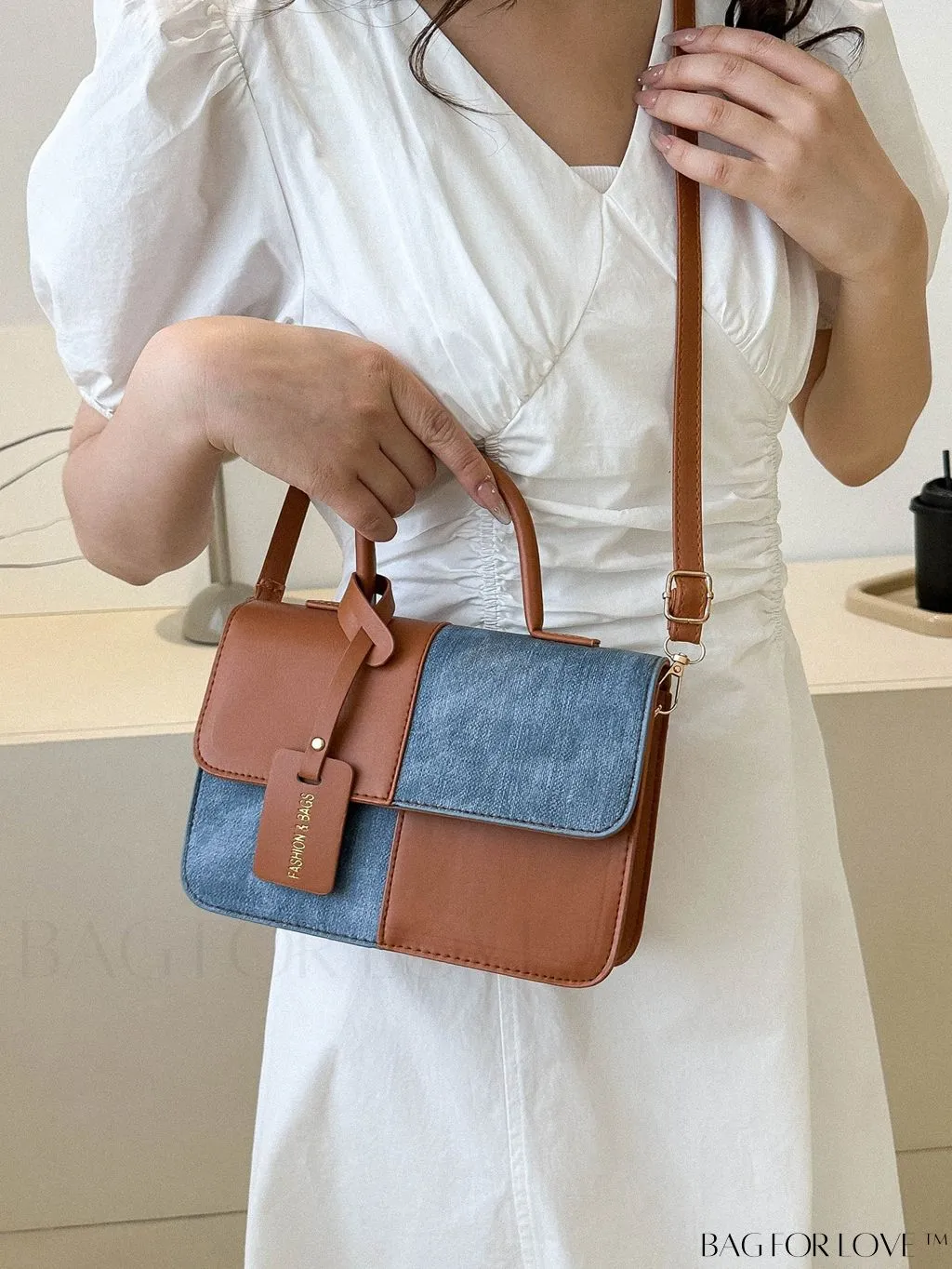 BagForLove - Color Block Shoulder Bag: Stylish, Versatile, and Trendy Crossbody