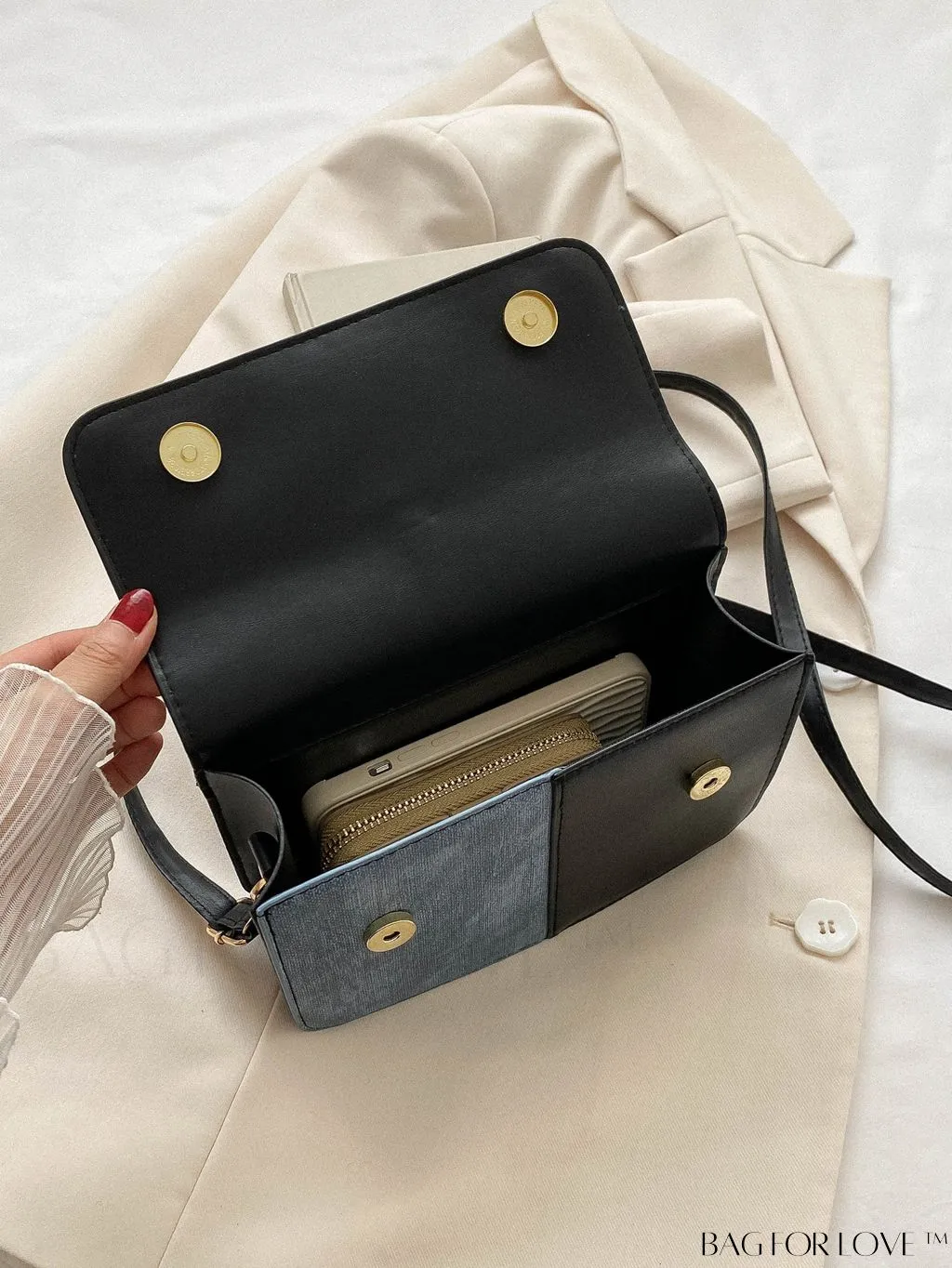BagForLove - Color Block Shoulder Bag: Stylish, Versatile, and Trendy Crossbody