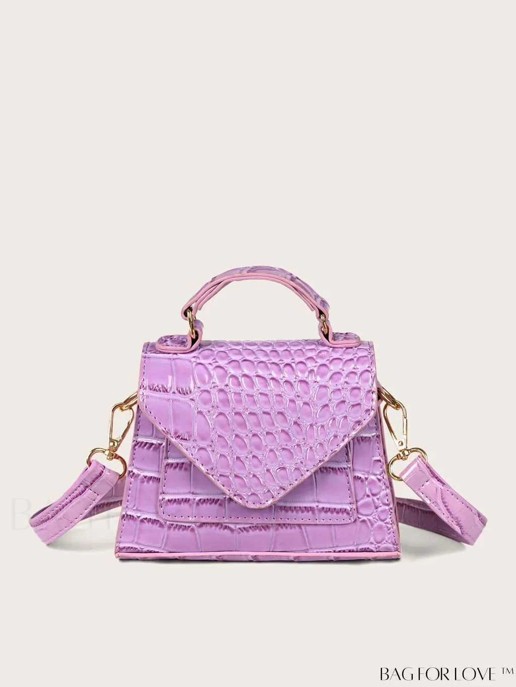 BagForLove - Compact Croc Embossed Satchel: Stylish and Sophisticated