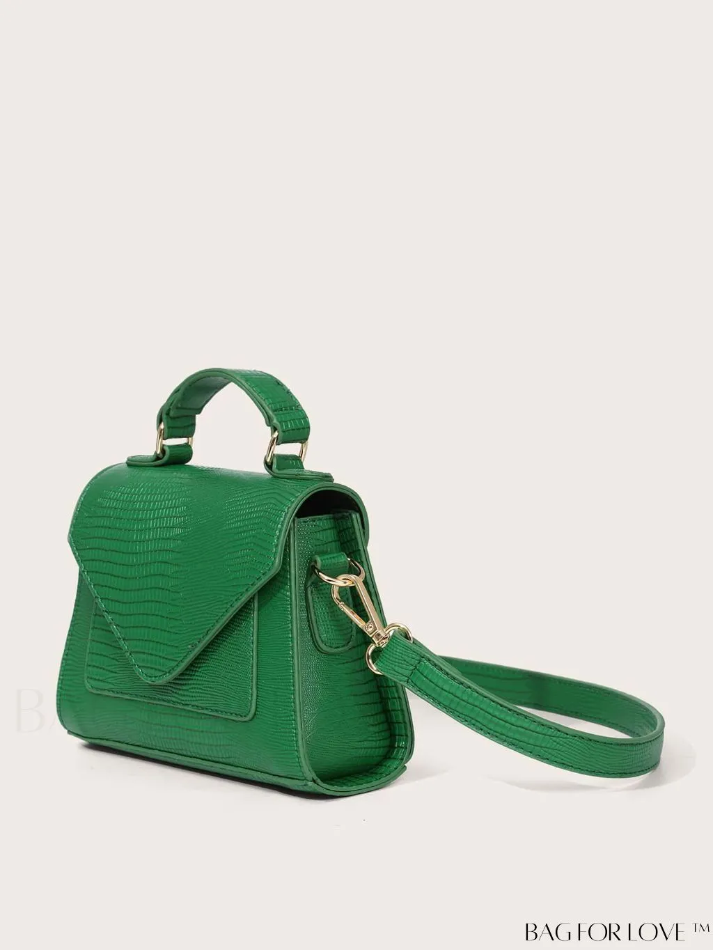 BagForLove - Compact Croc Embossed Satchel: Stylish and Sophisticated