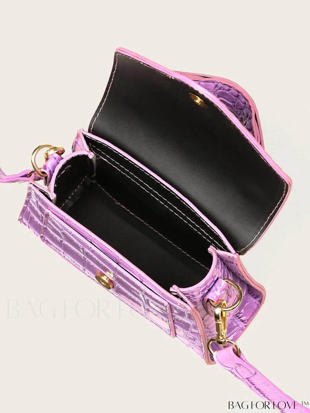 BagForLove - Compact Croc Embossed Satchel: Stylish and Sophisticated