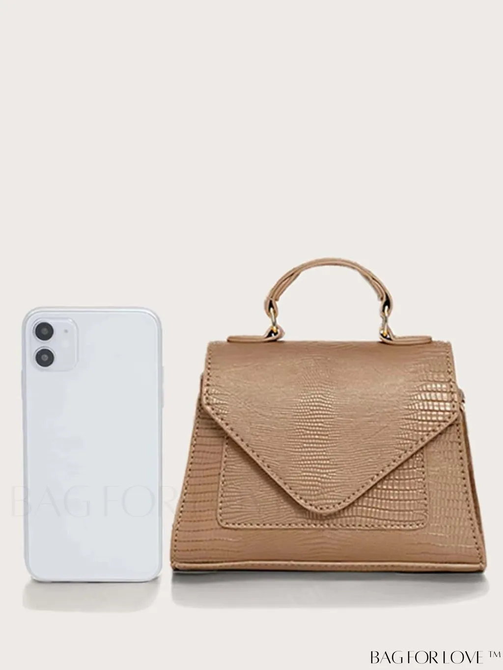 BagForLove - Compact Croc Embossed Satchel: Stylish and Sophisticated