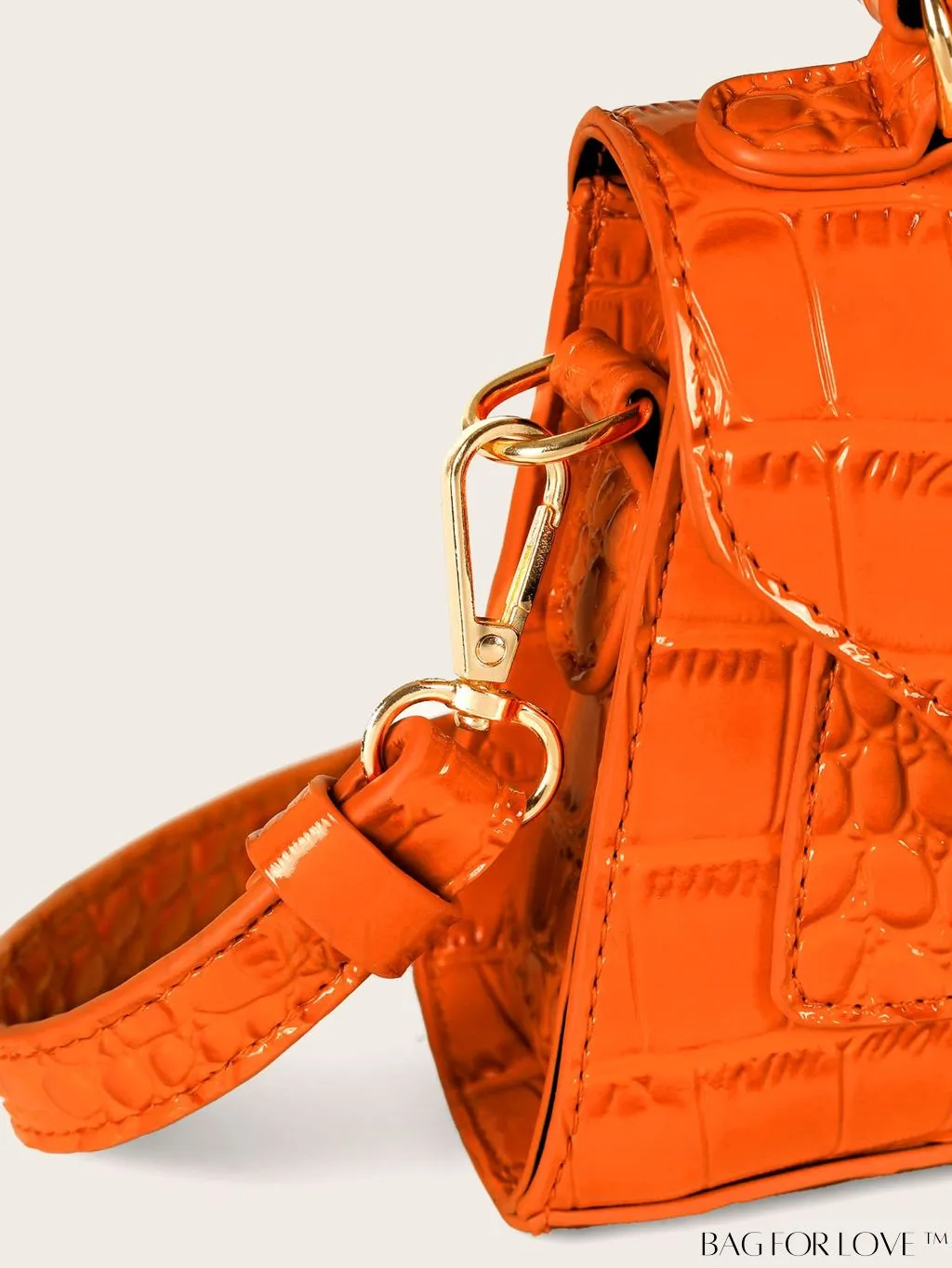 BagForLove - Compact Croc Embossed Satchel: Stylish and Sophisticated