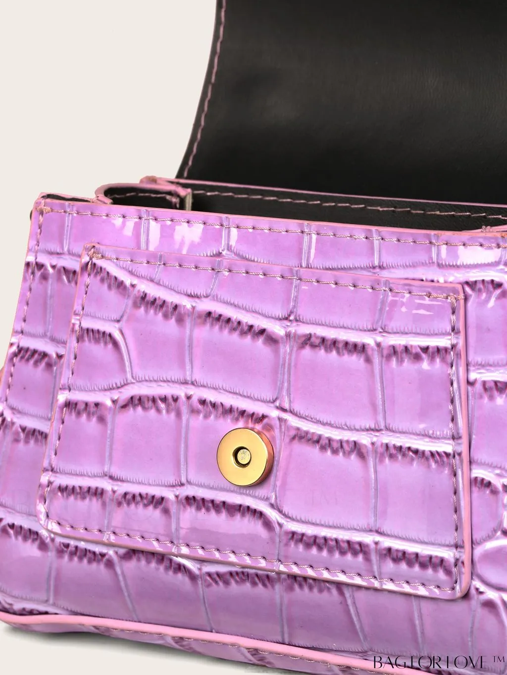 BagForLove - Compact Croc Embossed Satchel: Stylish and Sophisticated