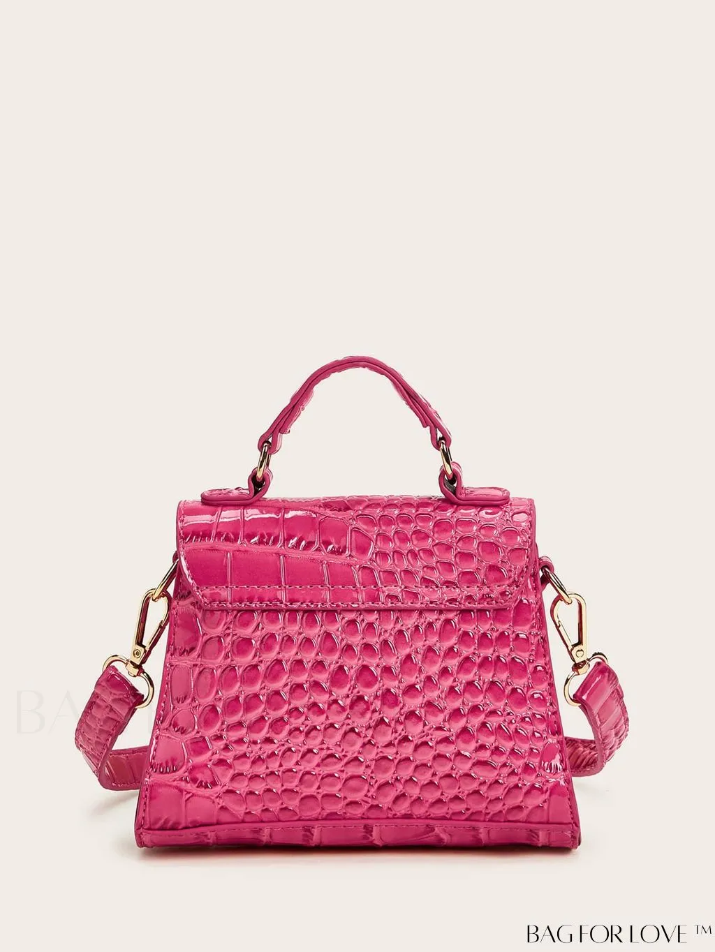 BagForLove - Compact Croc Embossed Satchel: Stylish and Sophisticated