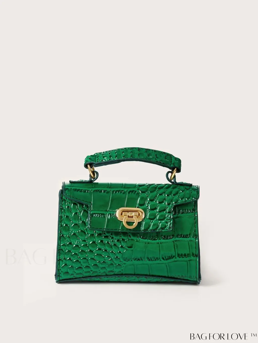 BagForLove - Compact Croc-Embossed Satchel: Stylish and Versatile Bag