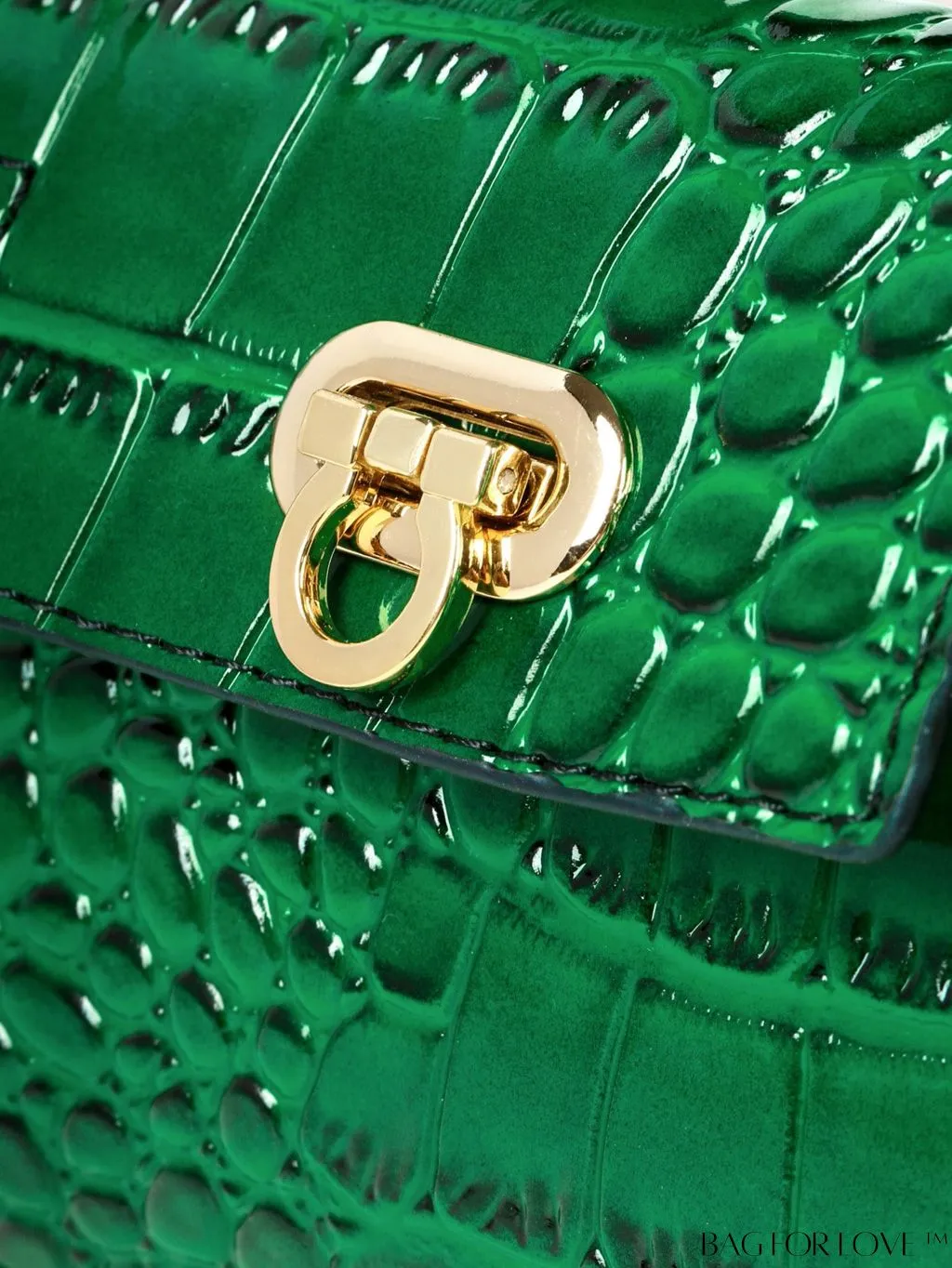 BagForLove - Compact Croc-Embossed Satchel: Stylish and Versatile Bag