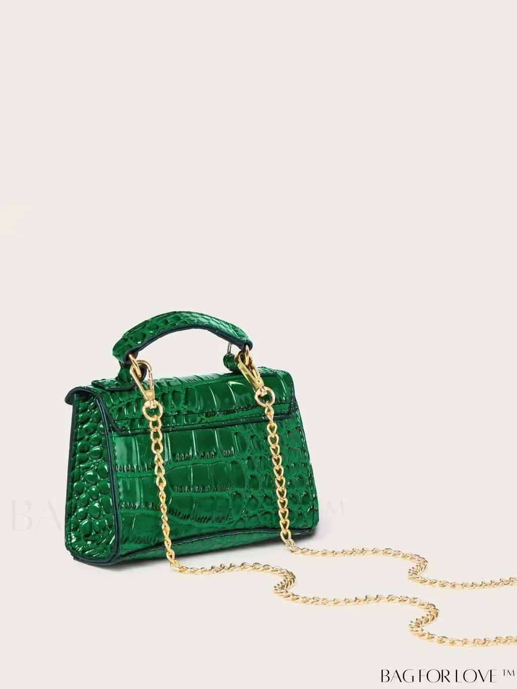 BagForLove - Compact Croc-Embossed Satchel: Stylish and Versatile Bag