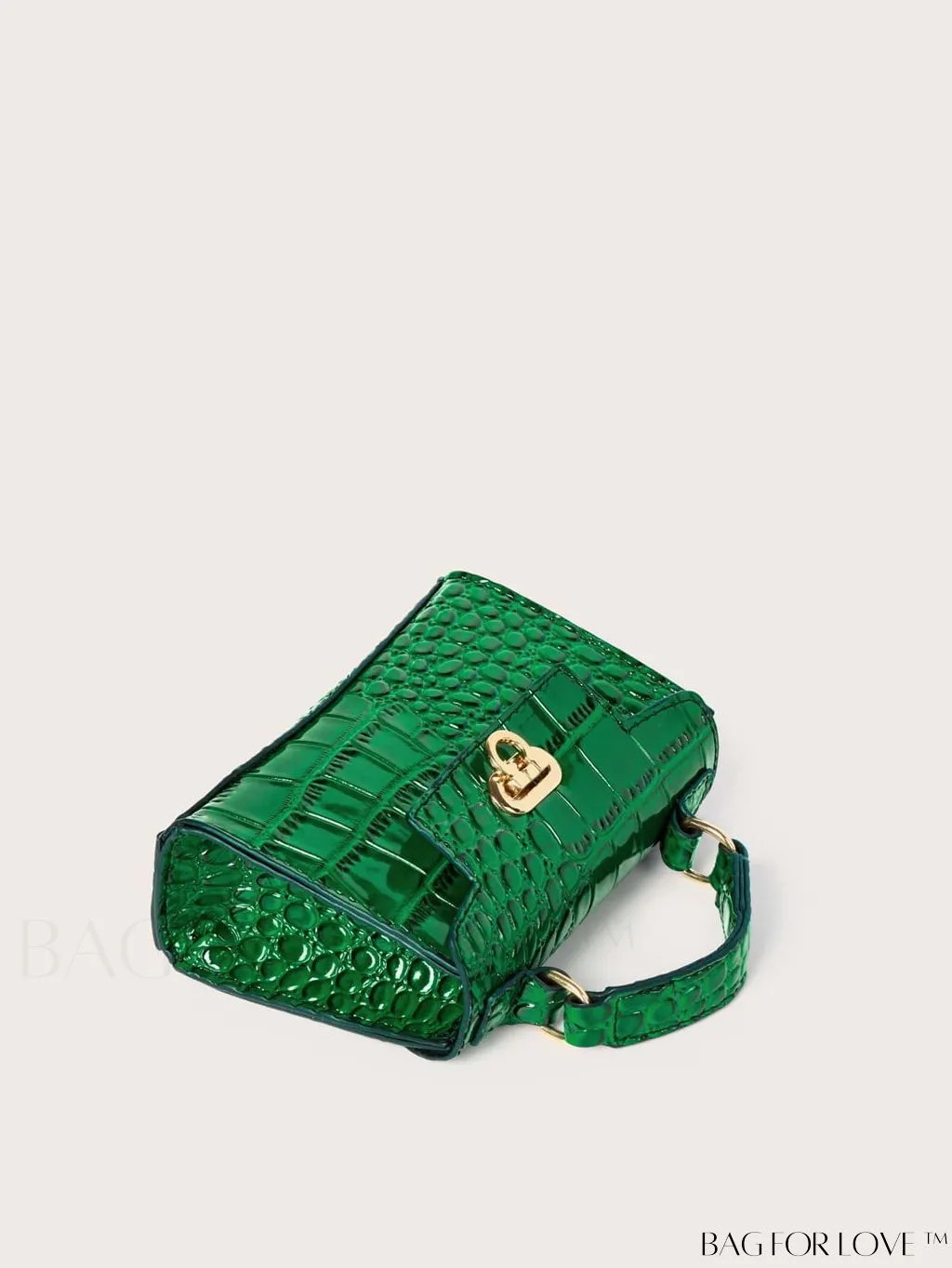 BagForLove - Compact Croc-Embossed Satchel: Stylish and Versatile Bag