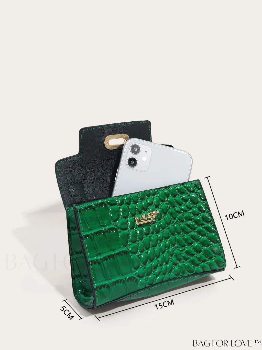 BagForLove - Compact Croc-Embossed Satchel: Stylish and Versatile Bag