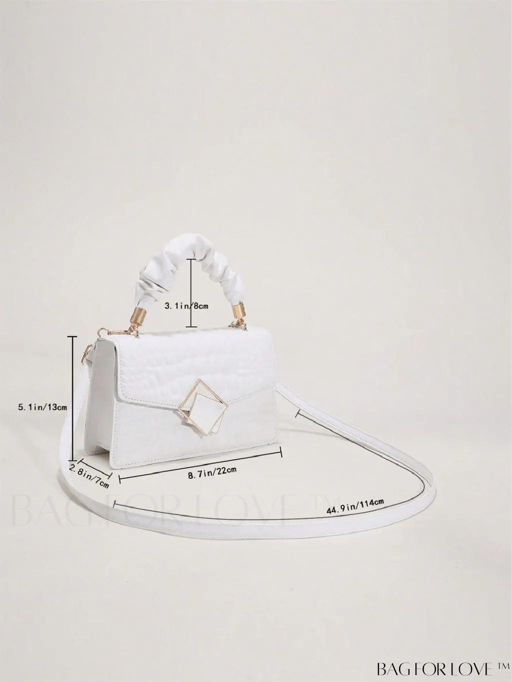 BagForLove - Compact Crocodile Embossed Bag with Ruched Handle