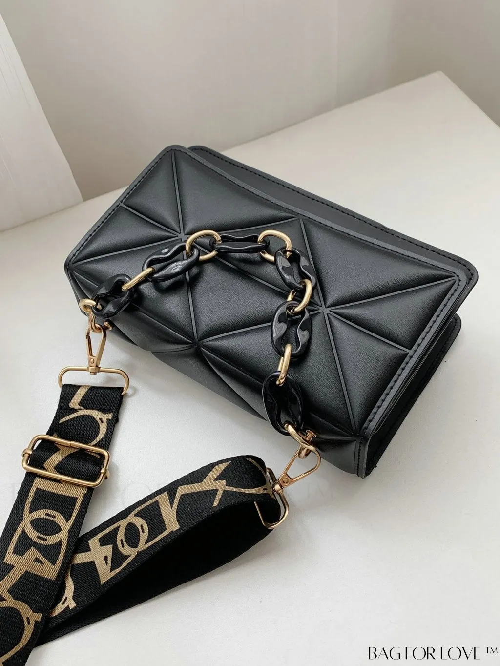 BagForLove - Compact Flap Chain Square Bag with Delicate Stitching