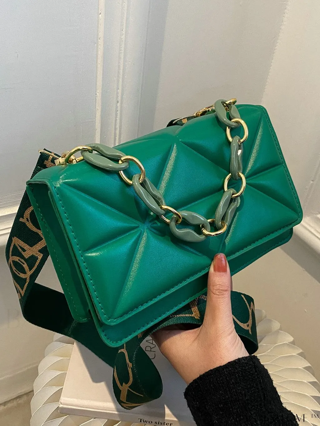 BagForLove - Compact Flap Chain Square Bag with Delicate Stitching